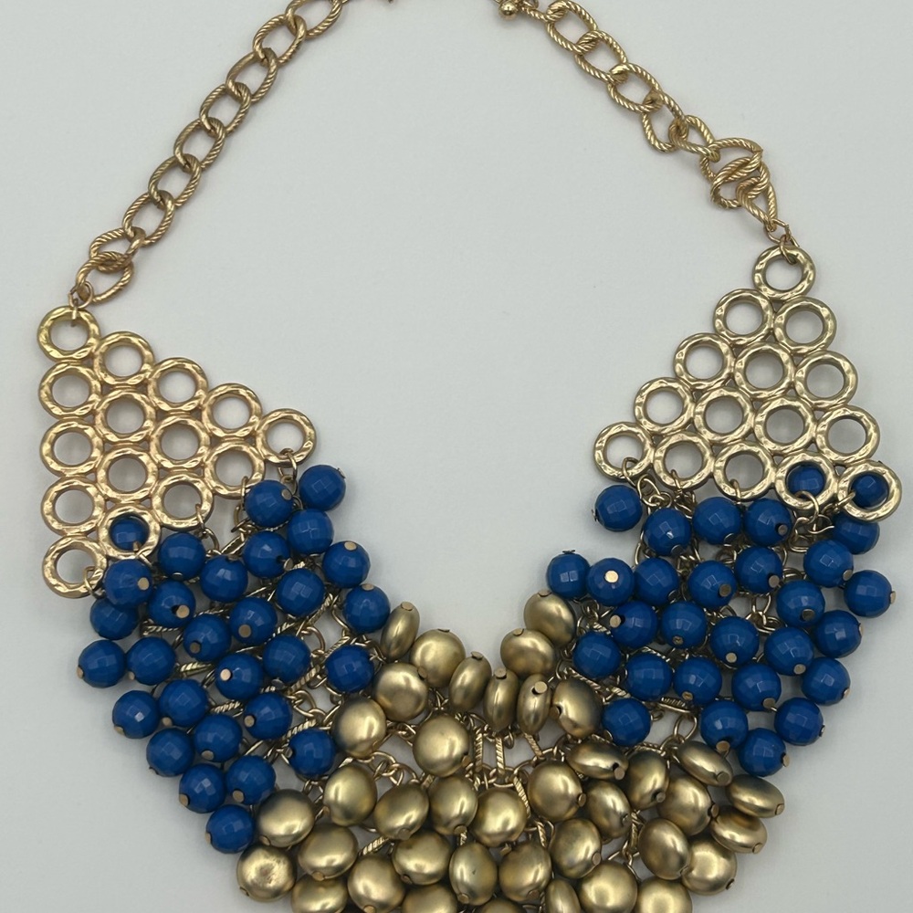Gold and Blue Statement Necklace